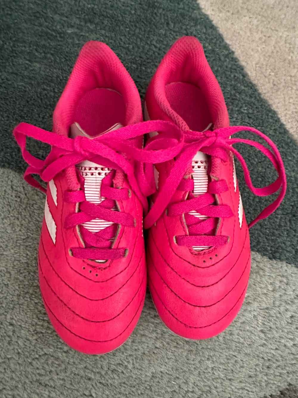 Adidas Kids Hot Pink Lace-Up Soccer Cleats